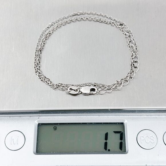 Vintage Sterling Silver 925 1.2mm Adjustable Cable Chain Necklace 16" to 18" - Picture 2 of 3